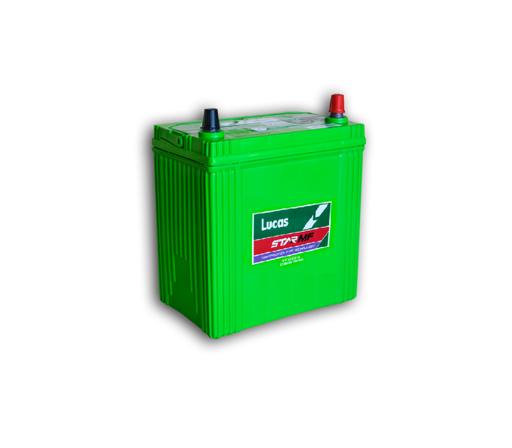 LUCAS BATTERY 12V 45Ah. STAR-MF-55B24L. This Car Battery is Suitable Suzuki, Honda, Toyota and Nissan vehicles. From ignitionautomobiles.lk